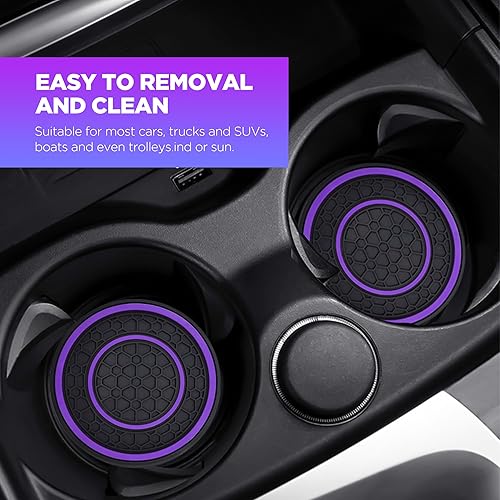 Miniatura 5 de 2 posavasos para automóvil, posavasos para automóvil, posavasos universales de 2.75 pulgadas, tapetes antideslizantes antipolvo, adecuados para la