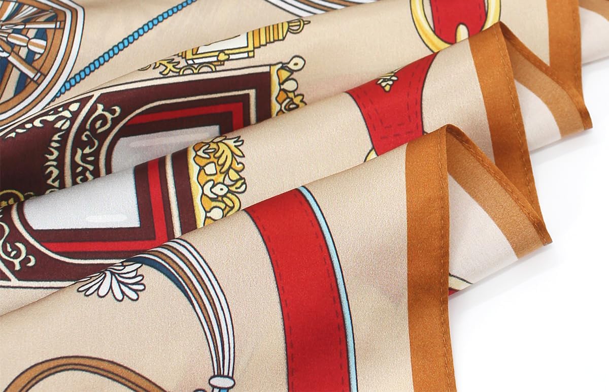 ANDANTINO 100% Pure Mulberry Silk Scarf 35" Large Square Lightweight Headscarf –Women’s Hair Wraps-With Gift Packed - Image 5