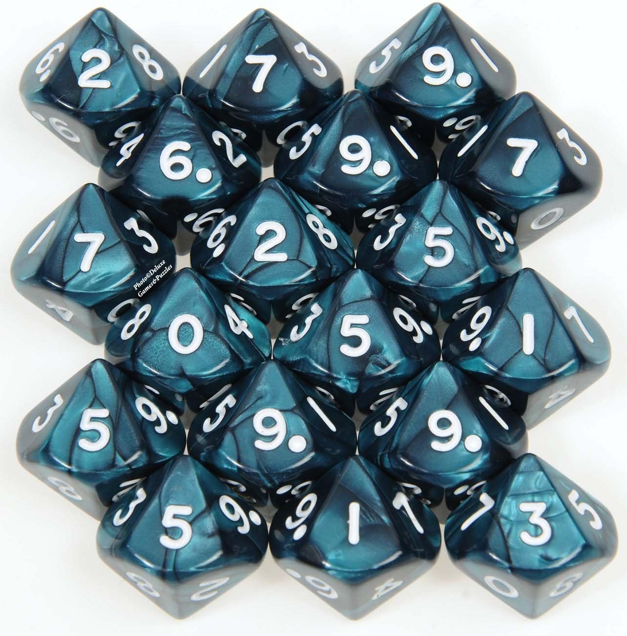 DICE 10Sided (D10) Polyhedral EMERALD GREEN Pearlized