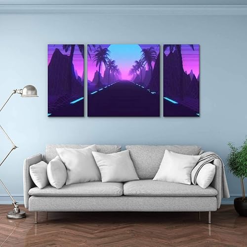 Miniatura 3 de Inspirado en 3D en escena de los 80, synthwave y música retrowave Decoración de pared Impresión foto sobre lienzo Fotografía moderna Decoración del