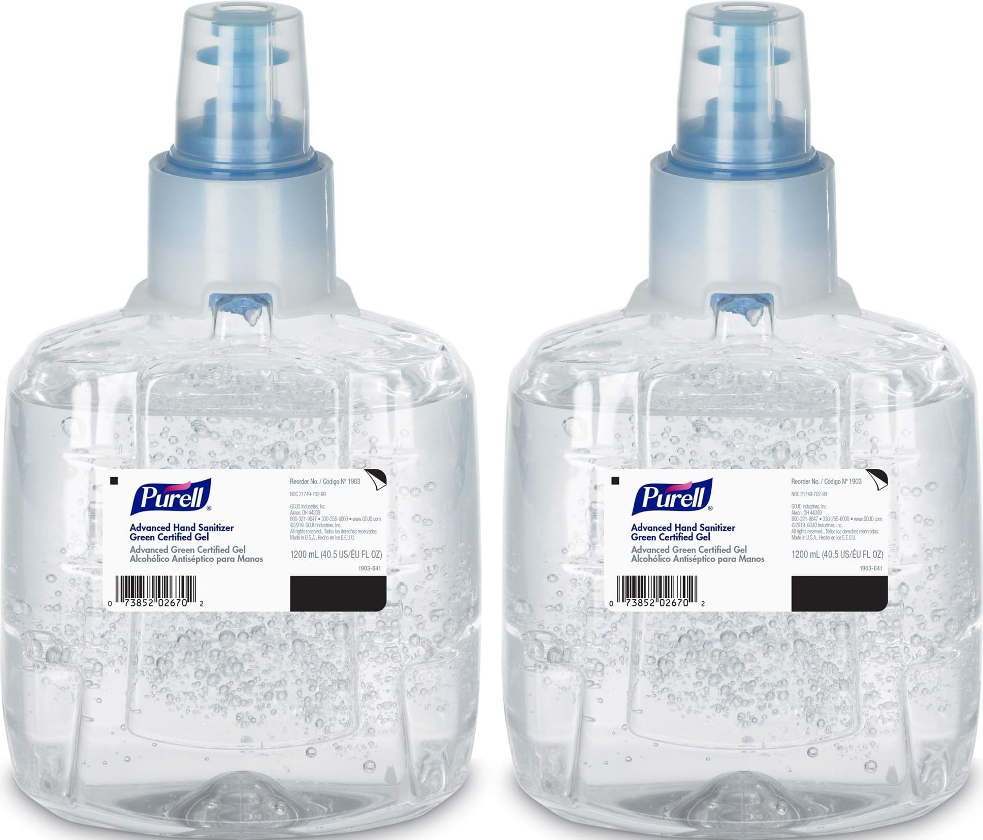 Purell LTX-12 Advanced Hand Sanitizer Gel Refill, 2ct x 1200 mL - 1903-02