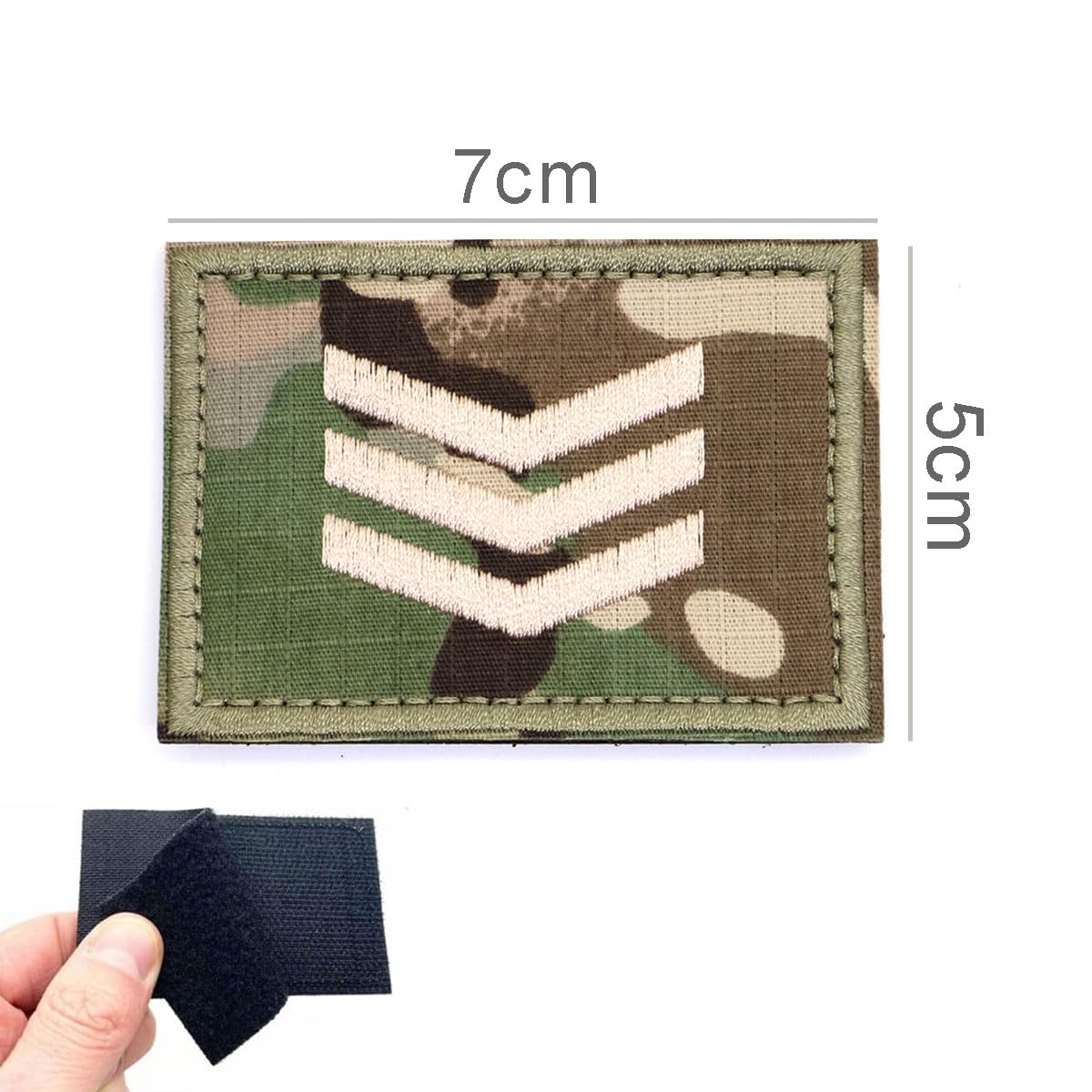 Camouflage Rank Patch Insignia Sergeant Lance Corporal Badge Chevrons Embroidered Hook and Loop Patches Army Military MTP EMS EMT Camo UK British (Sergeant) - Image 2