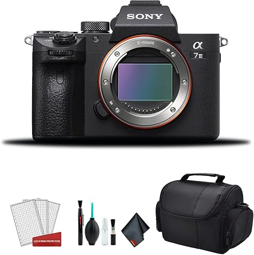 Sony Alpha a7 III - Cámara digital sin espejo de marco completo (solo cuerpo) ILCE7M3/B, kit de paquete