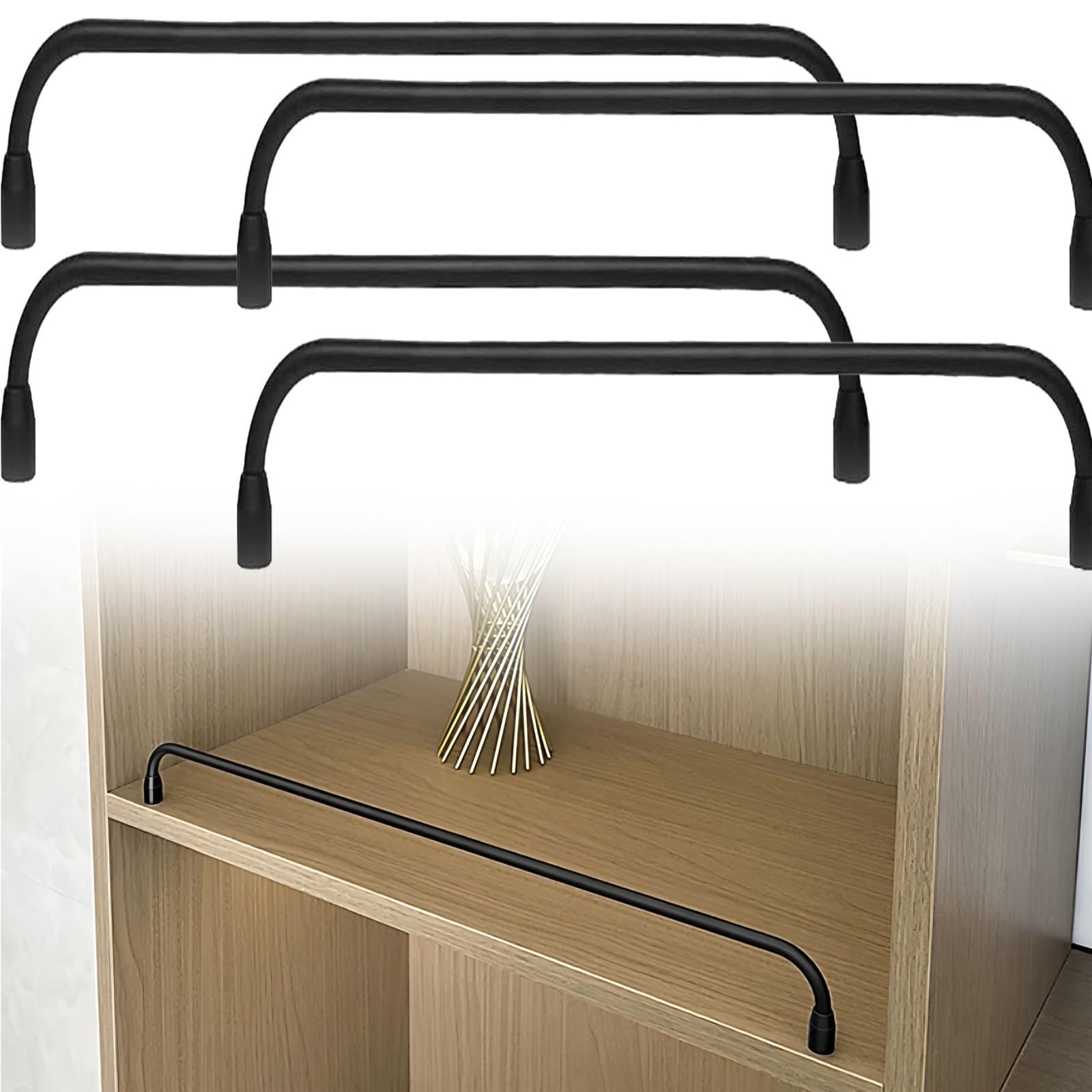Garde-corps d'étagère noir en aluminium 85 cm pour meuble de cuisine