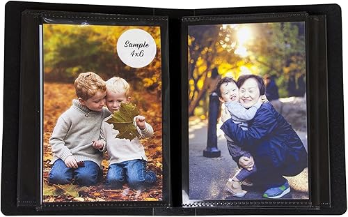 2PO Álbum de fotos de 4 x 6 pulgadas con capacidad para 100 fotos, cartera de arte con funda protectora de polietileno, ahorra espacio