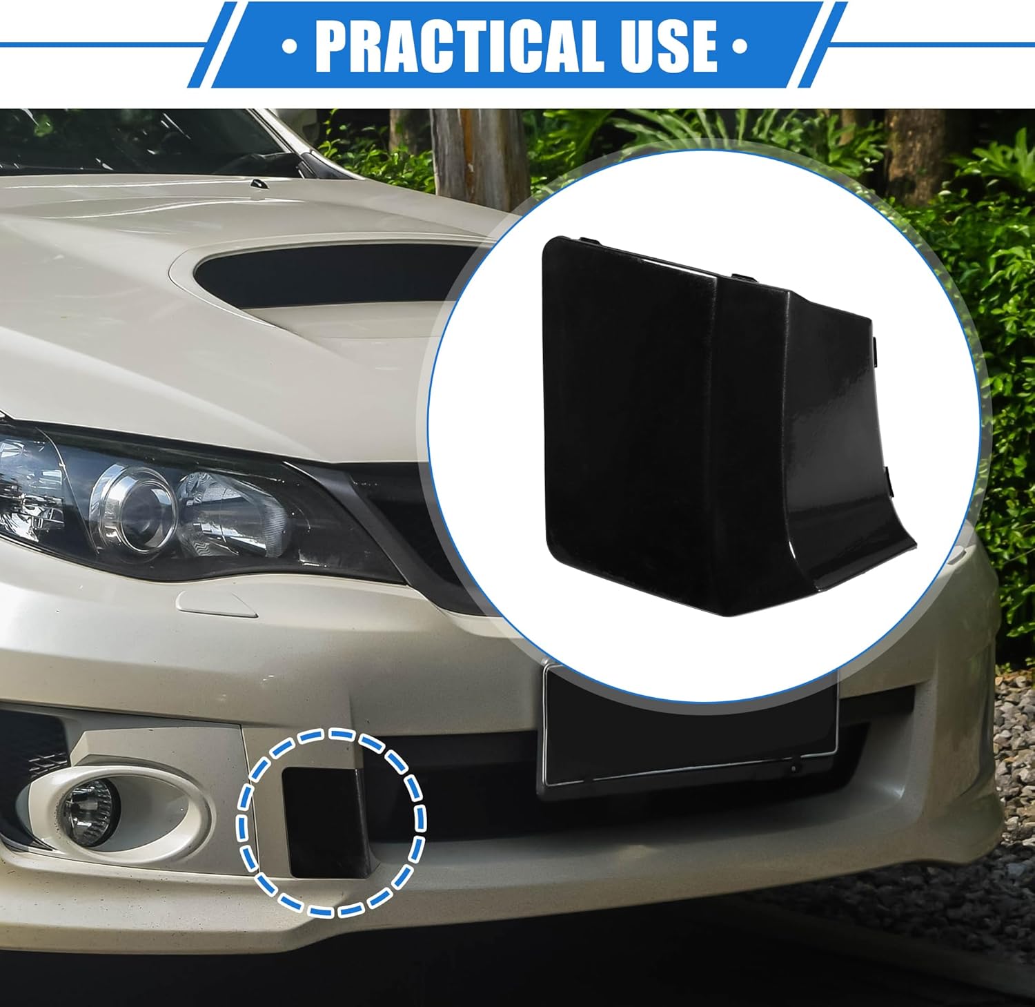 Car Towing Tow Eye Hook Cover Cap Compatible for Subaru Impreza 2010-2014, Durable Plastic Glossy Black Front Bumper
