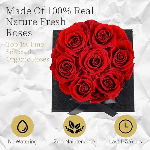 Miniatura 8 de Rosas preservadas de 7 piezas en una caja para entrega Prime  Forever Flowers  Rosas inmortales regalos de cumpleaños para ella  Regalos de Navidad