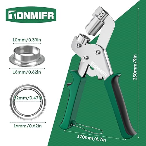 Miniatura 4 de Kit de herramientas profesional con ojales de 38 pulgadas, prensa de ojales de metal resistente para tela, cuero, lonas, bricolaje y manualidades,