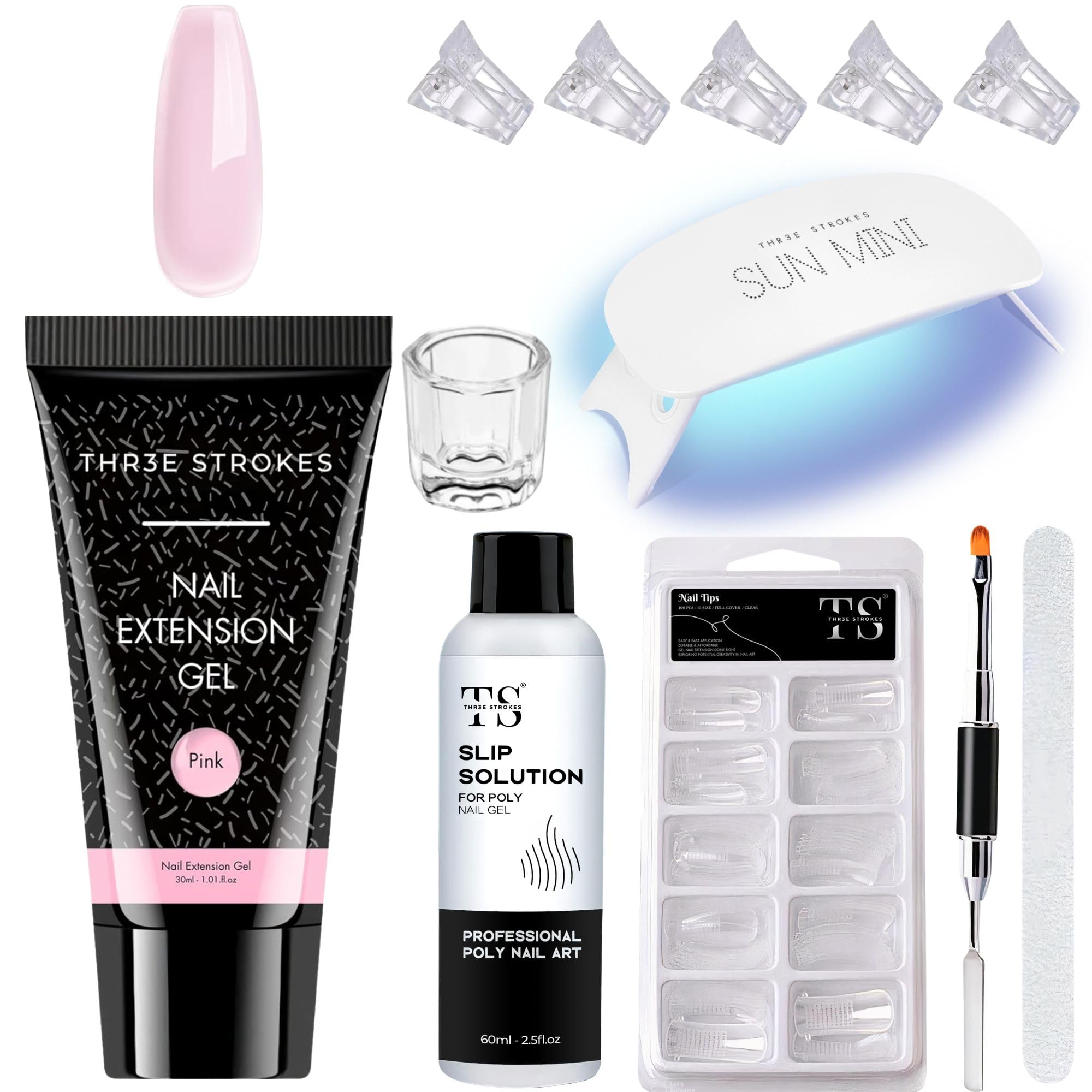TOXIC FREE POLYGEL NAIL KIT I NAIL ART KIT I POLYGEL NAIL EXTENTION KIT for Builder Gel UV Nail Art Kit Nail Extension Set (PEARL KIT) (12 IN THE SET) (PINK)-image-23