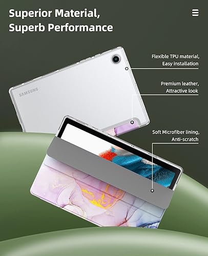 Miniatura 4 de MoKo Funda compatible con Samsung Galaxy Tab A8 de 10.5 pulgadas 2022 (SM-X200SM-X205SM-X207), funda delgada con soporte triple con función de