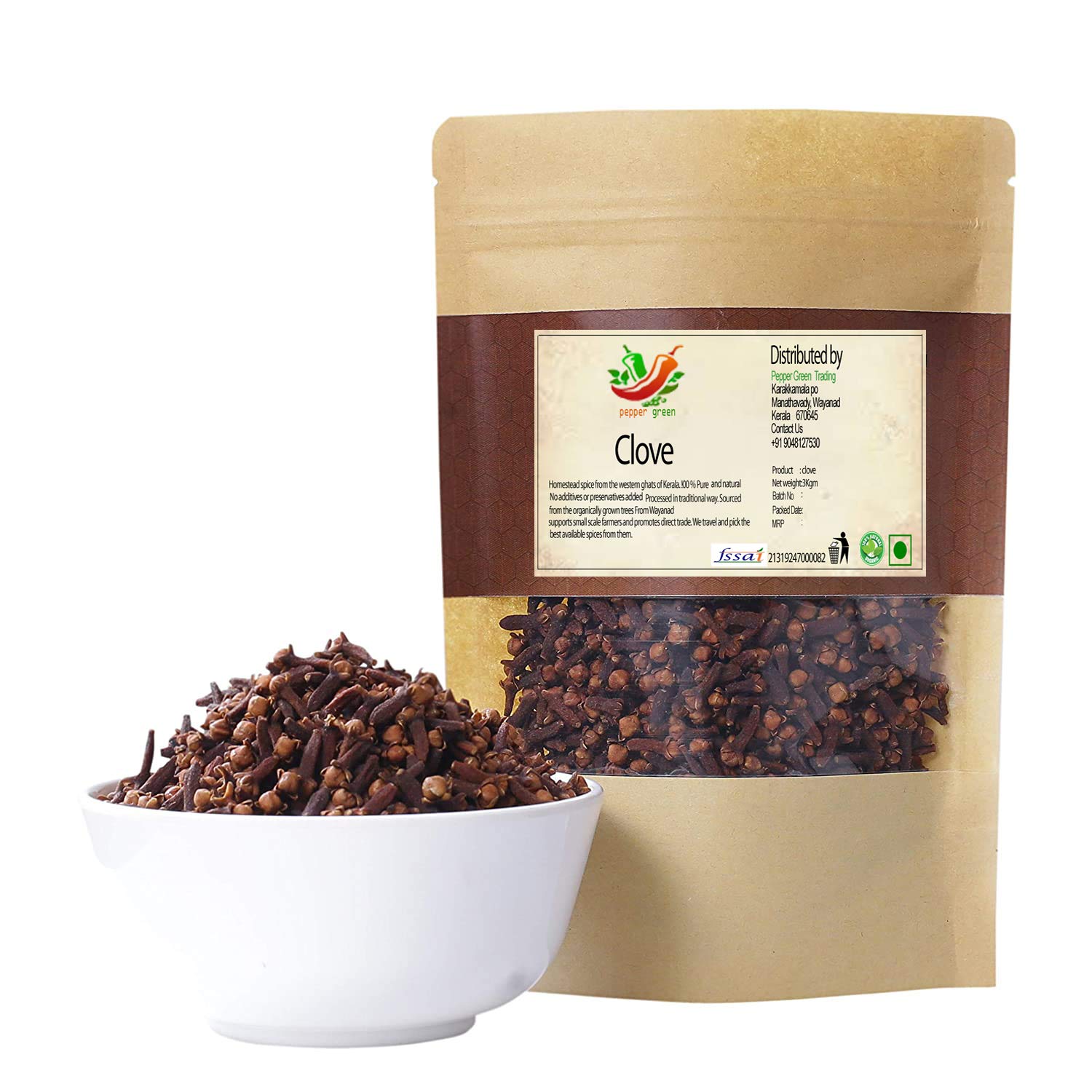 Pepper Green Homestead Produce Clove.3kg (South Indian लौंग laung Whole)
