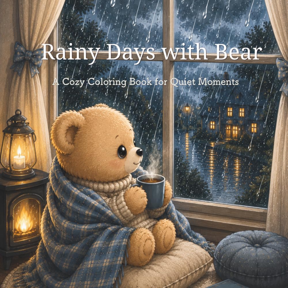 Rainy Days with Bear: A Cozy Coloring Book for Quiet Moments (Cozy Bear Coloring Series)