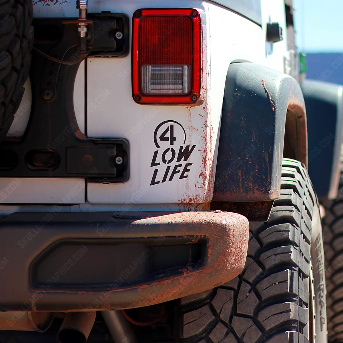 Amazon Com Skull Daddy Graphics 4 Low Life Willys Sticker Decal Compatible With Jeep Wrangler Cherokee Jl Jk Jku Tj Yj Cj Xj Black Matte Automotive