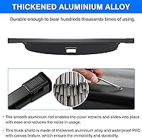 Vista 183 de Powerty Cubierta de Carga para Accesorios Kia Sportage 2023-2025 2026, Textura de Lona Cubierta Retráctil para Maletero Trasero de Carga de Equipaje