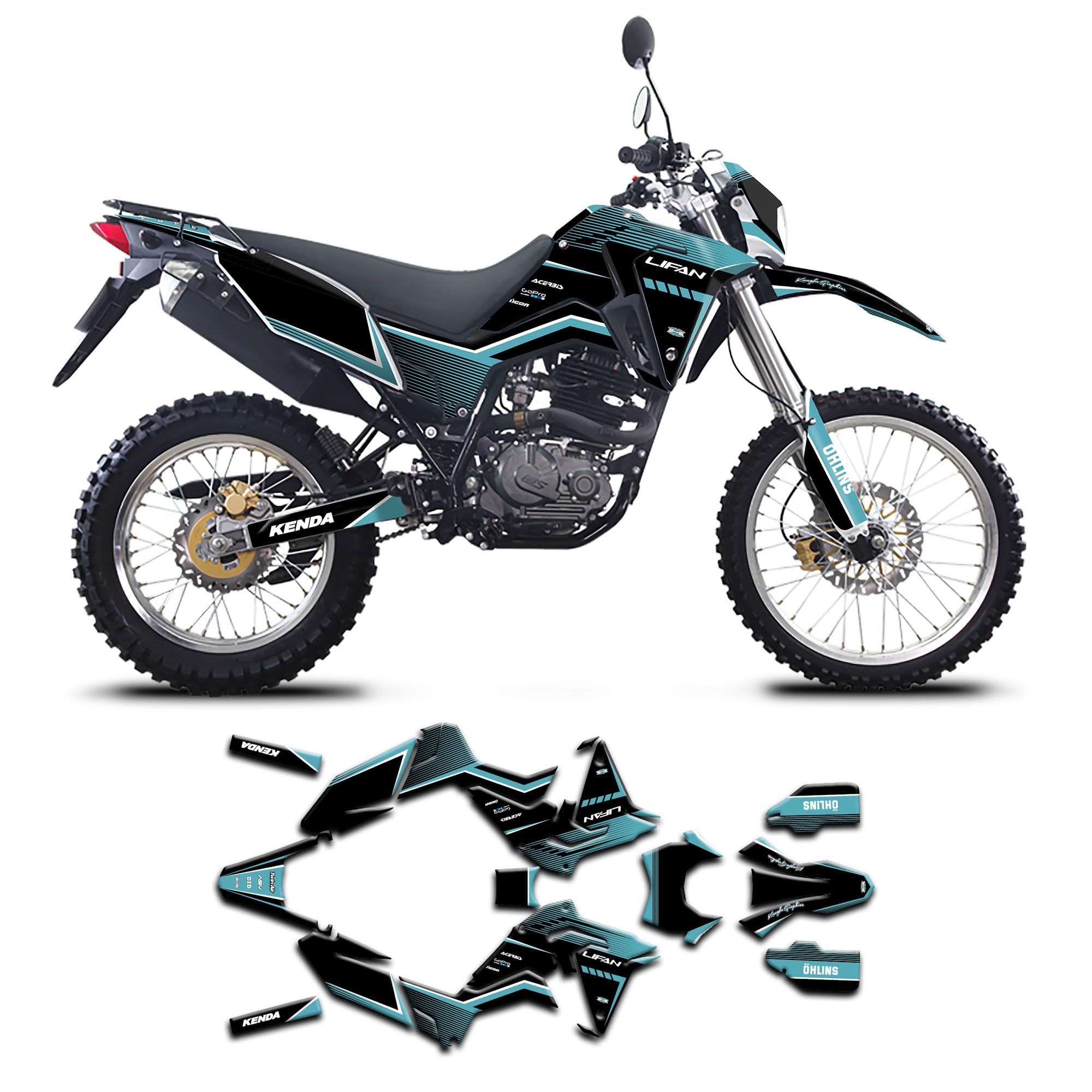 Amazon.com: Kungfu Graphics Custom Decal Kit for LIFAN LF250GY-3