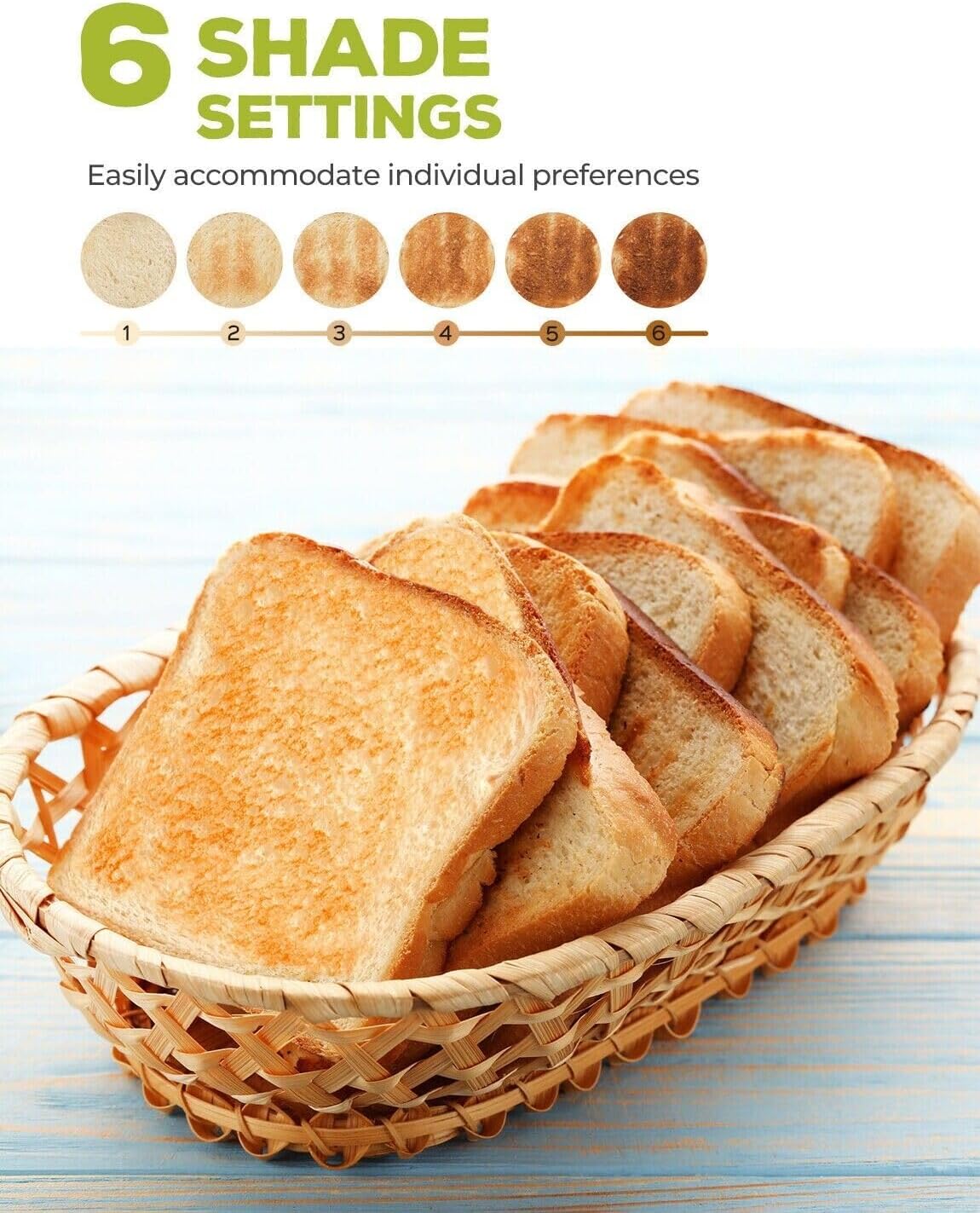 Images showing the removable crumb tray and cord wrap storage.