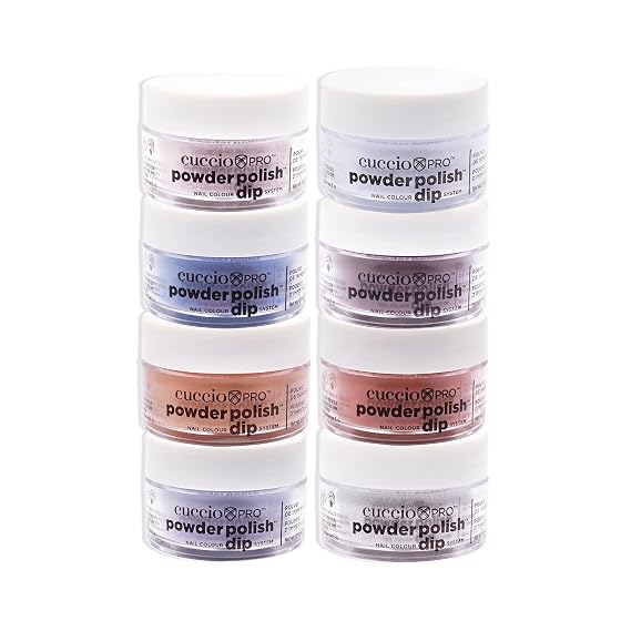Cuccio Colour Powder Polish Nail Color Dip System - Fast, Easy And Odorless Application - Durable, Vibrant Color - Light And Natural Results - No Led/Uv Light Required - Urdan Nights Collection - 8 Pc