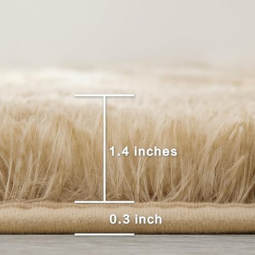 Miniatura 145 de Andency - Tapete de pelo largo sintético de interior, 4 x 6 pies, color gris oscuro estilo teñido anudado, afelpado, suave y mullido