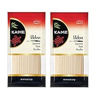 Vista 1 de KA-ME Auténticos fideos Udon gruesos japoneses, bajos en grasa, bolsas de 8 onzas (paquete de 2) "Experience Udon Bliss