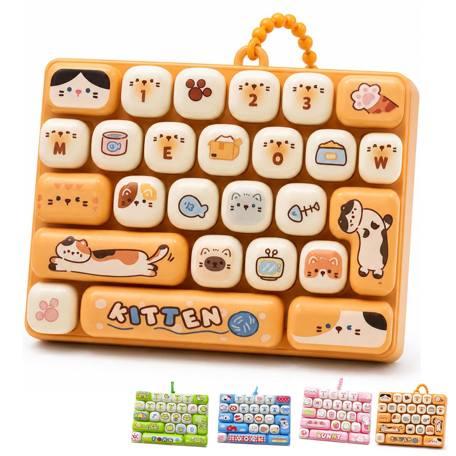 OLYGEE Keyboard Fidget,26-Key Clicky Keyboard Fidget Toy Keychain (Yellow) โ image 1