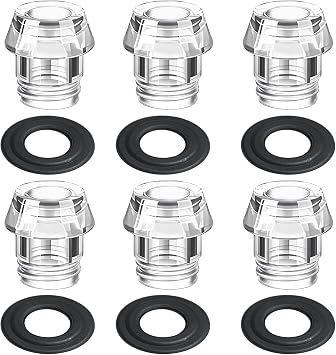 6 Sets Coffee Percolators Knob Replacement Knob Top and Washer Ring, Transparent Coffee Pot Filters Top Replacement to Fit Most Kinds of Coffe Percolator