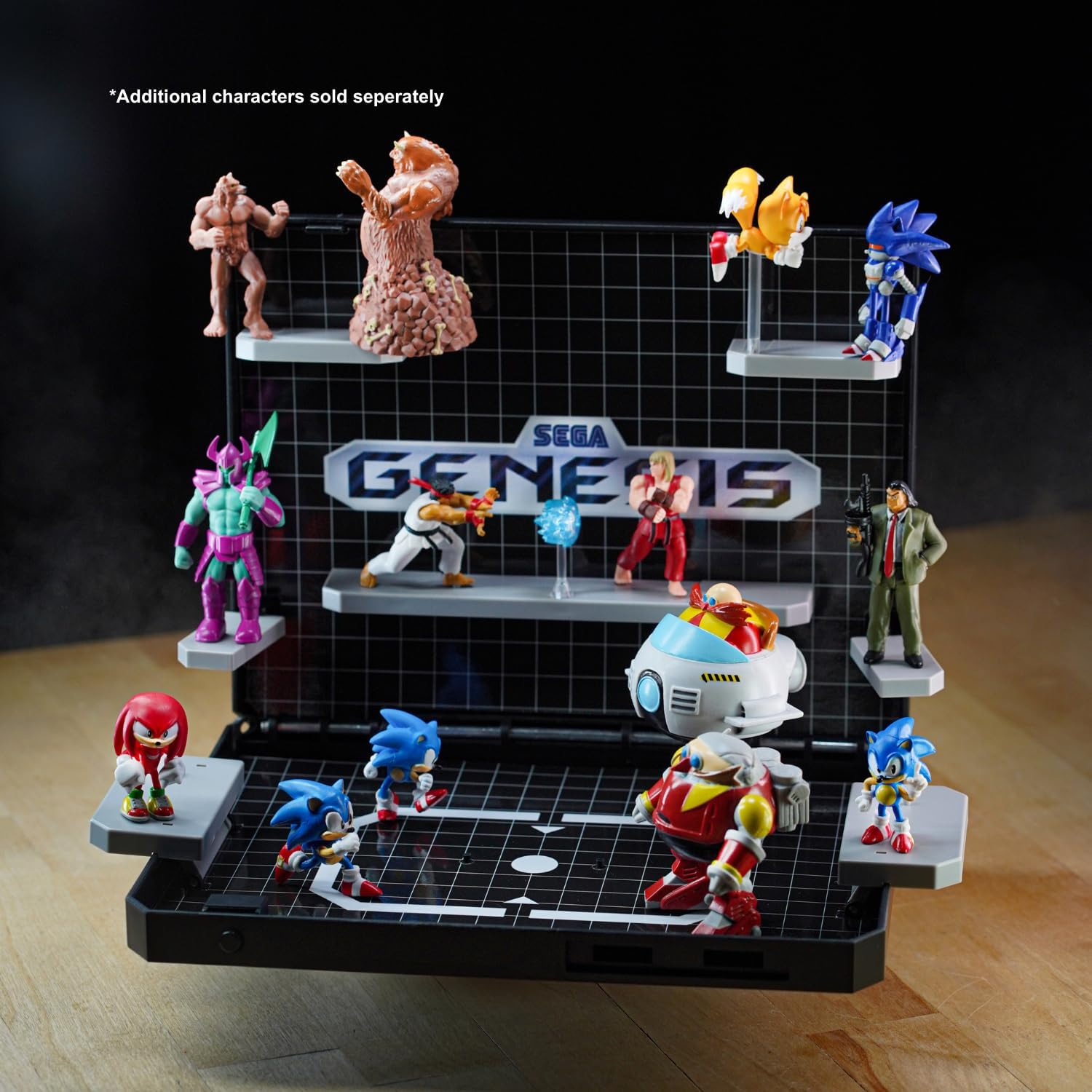 Console Heroes SEGA Genesis Supervillain Boss Bundle Display – Includes 4 Villain Figures + Cartridge Storage Tray – Officially Licensed SEGA Collector Set