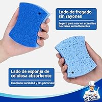 Vista 4 de MR.SIGA Esponja exfoliante de celulosa antiarañazos, esponja de doble cara para lavar platos para cocina, paquete de 12