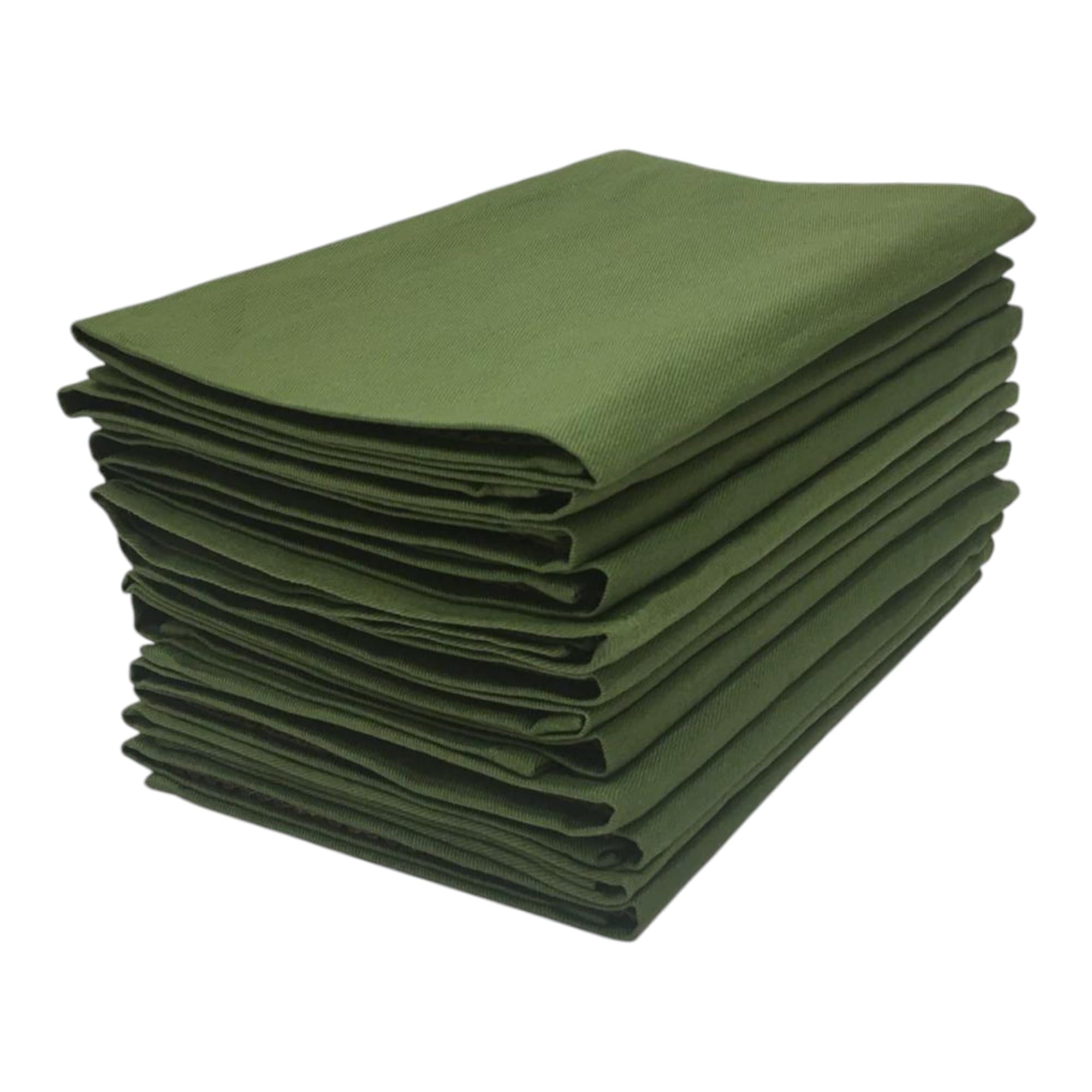 Penguin Home Set of 12 Reusable Cloth Napkins 45 x 45 cm (17"X17") 100% Cotton, Solid Dyed Twill Weave, Soft and Durable