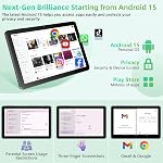 Tablet 10 inch Android 15 Tablets, 18GB RAM 128GB ROM 1TB Expand, Octa-Core Processor, 1280x800 IPS Widevine L1, WiFi 6, 8MP+5MP Dual Camera, BT5.4, 6000mAh, GPS，Gray