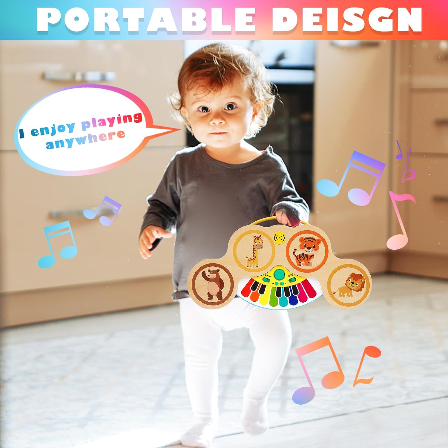 Chicco Mi Primer Piano: Juguete Musical Educativo Con Luces Y 7 Teclas Para Bebés De 1 A 4 Años