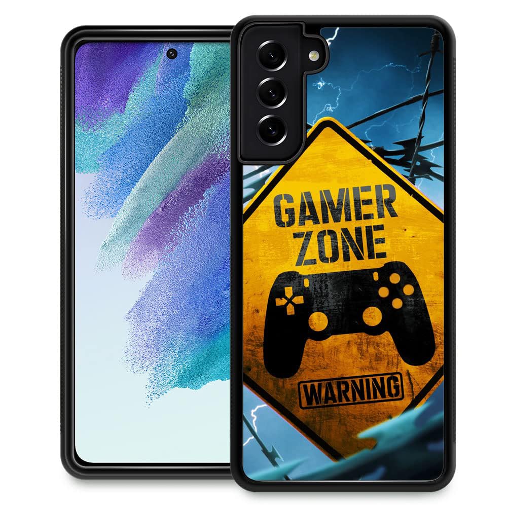 TnXee Compatible with Samsung Galaxy S21 Case,Gamer Zone Anti-Skid and Shockproof Protective Case for Men/Women,Soft Silicone Rubber+Hard Back Cover