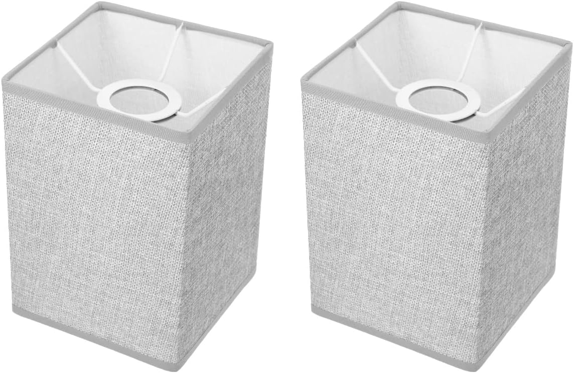 FOMIYES 2pcs Linen Rectangular Lamp Shade Cover for Floor and Table Lamps Easy to Install Soft Lighting and Washable for Home Decor