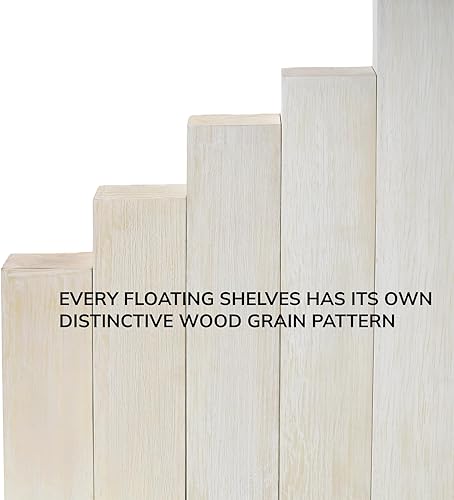 Miniatura 7 de Estante blanco de 24 pulgadas para pared, estantes flotantes largos de caoba con soporte de metal resistente, estantes montados en la pared para