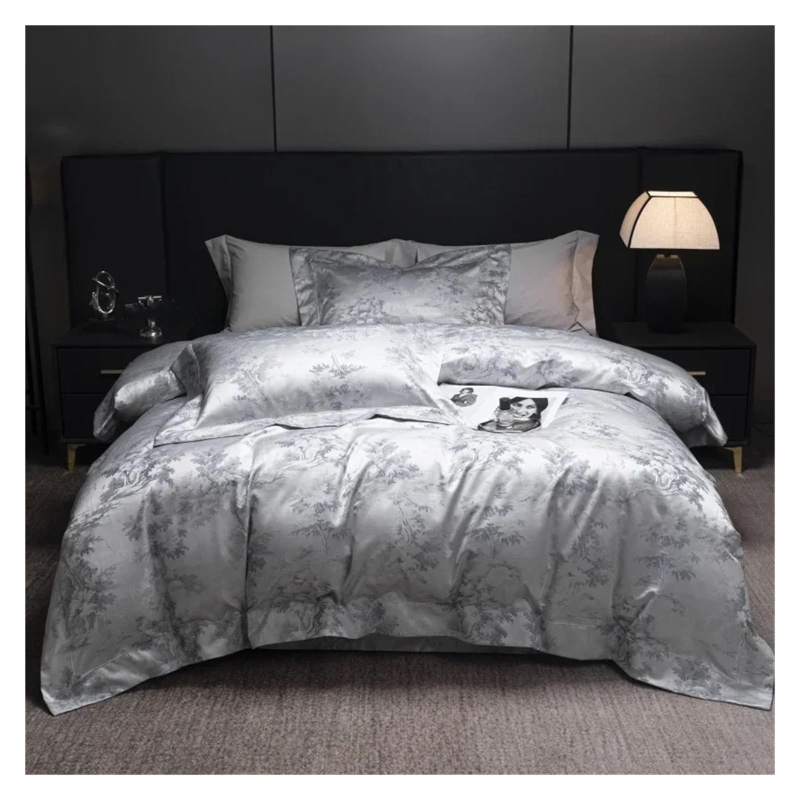 Parure de lit en brocart : fini le lit froissé avec ce drap King Size et couvre-lit durable