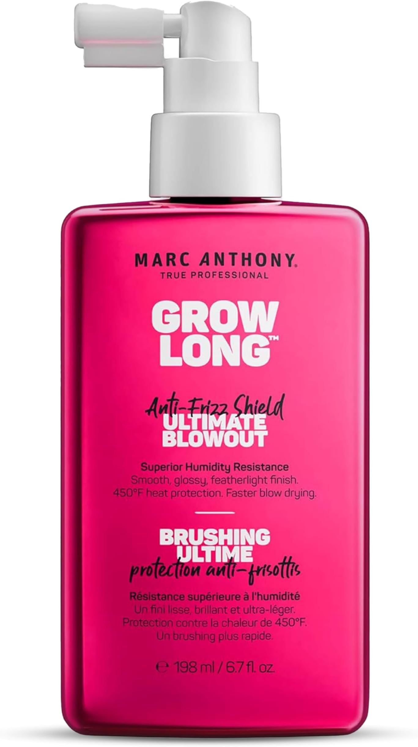 Marc Anthony Anti-Frizz Shield Ultimate Blowout Spray, Grow Long - Smooth, Shiny Hair in High Humidity - Heat Protectant - 6.7 oz