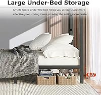 Vista 6 de Litera de cama matrimonial sobre matrimonial, base de metal resistente para adultosadolescentes, capacidad de 181272 kg con escalera y barandilla