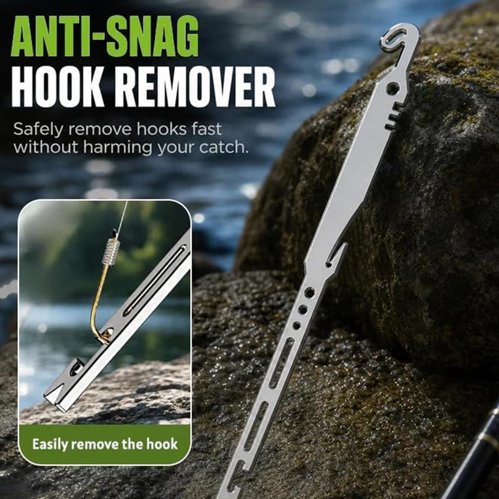 6-in-1 Stainless Steel Fishing Multi Tool Hook Remover and Knot Tyer, Fish Hook Remover Tool - Image 4