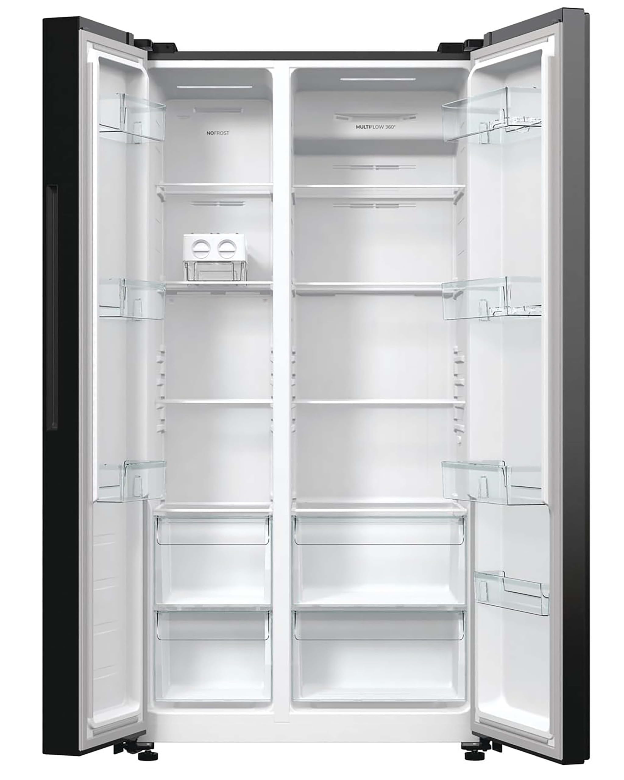 Gorenje NRR 9185 EABXL Side by Side Kühl-Gefrierkombination, Made in Europe, EEK E, NoFrostPlus, Inverter-Kompressor, Crisp Zone, ConvertActive Zone, FastFreeze, 178,6 cm, schwarz