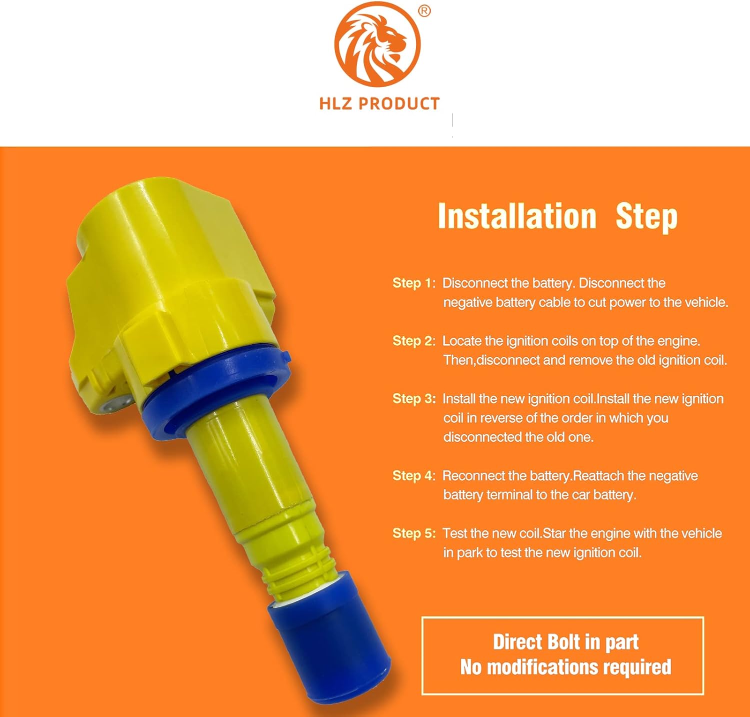 Set of 4 HIGH PERFORMANCE Ignition Coil Pack Compatible with Honda Acura Civic HR-V ILX 1.8L 2.0L R18 R20 Replacement for C1823 UF672 30520R1AA01