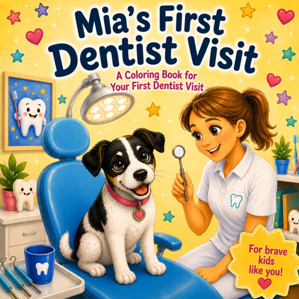 Mia's First Dentist Visit: A Coloring Book for Your First Dentist Visit (Mia’s Teeth)