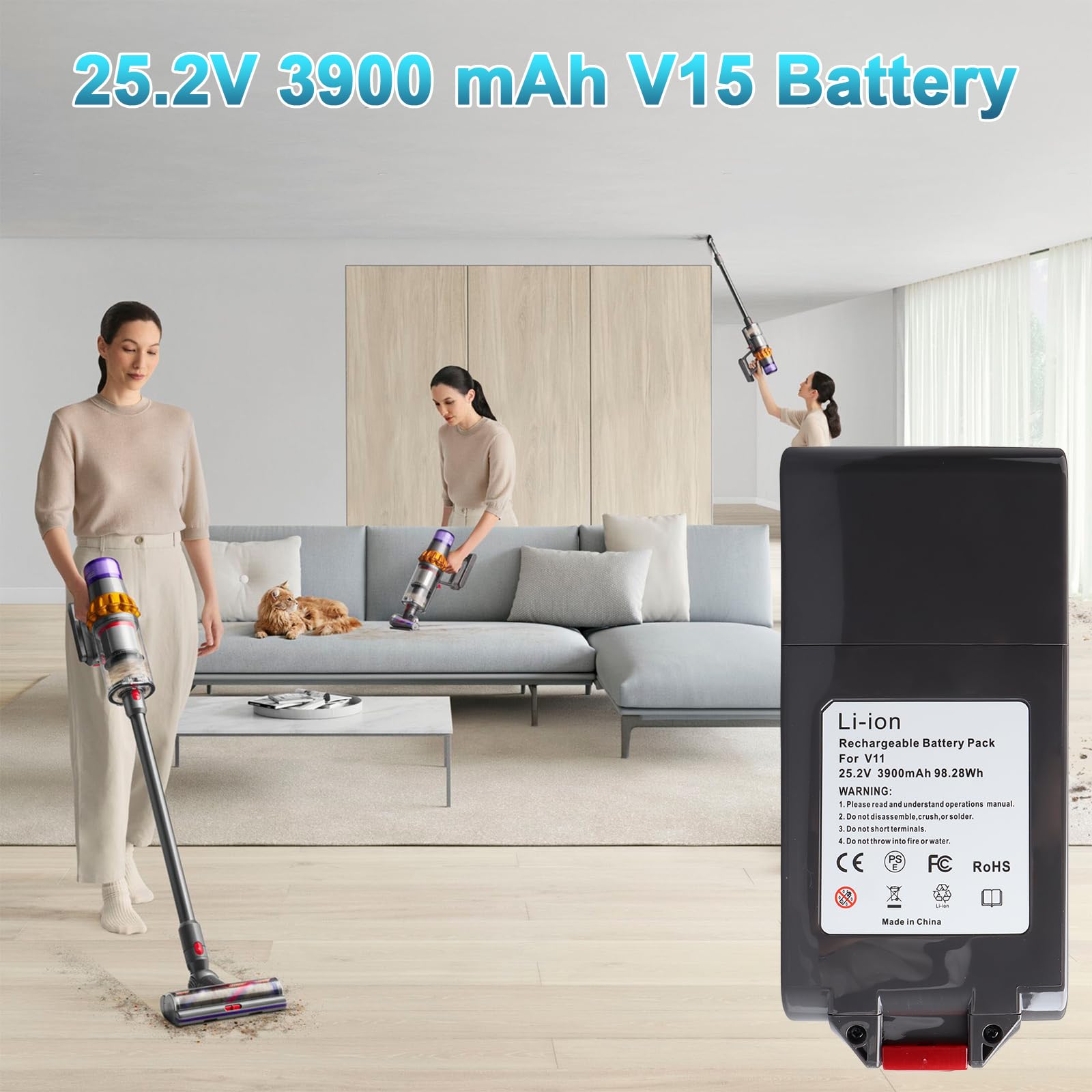 Batteria originale Dyson V15 Batteria V15 Detect Batteria V11 Complete Extra Batteria V11 Fluffy Batteria originale Dyson V11 Batteria V15 per Dy son V 15 Batteria Dy son V 15 Detect