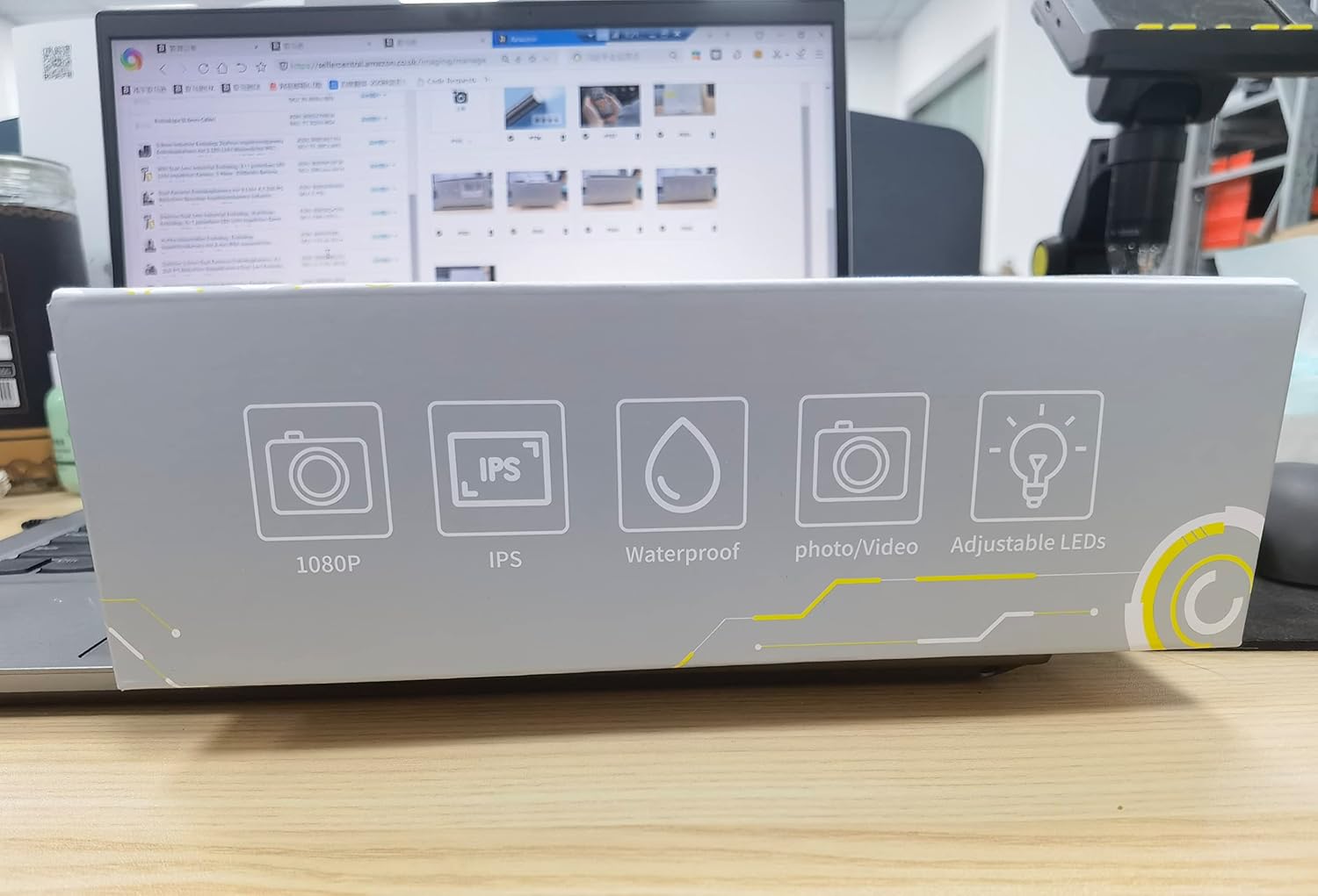 Industrial Endoscope, 1080P HD Digital Borescope Inspection Camera with 8mm IP67 Waterproof Camera, Sewer Camera with 2.8 IPS Screen, 16.5FT Semi-Rigid Cable.