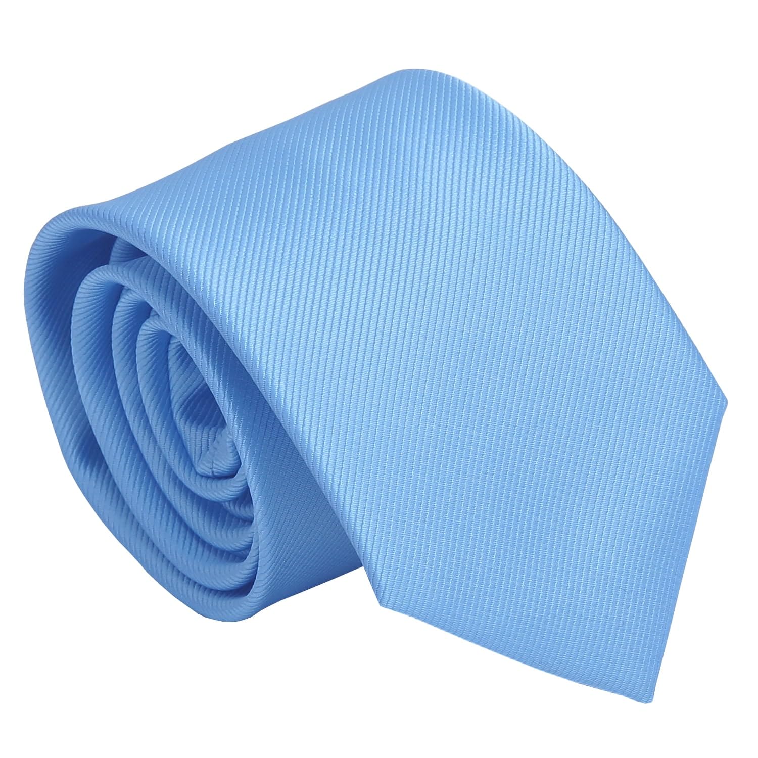 DQT Boys Plain Twill Tie – Classic Wedding & Formal Necktie - Cornflower Blue