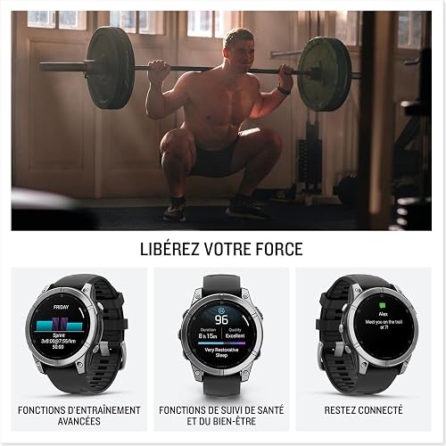 Garmin fēnix E, 47mm GPS smartwatch, Extensive health & training features, adventure watch with up to 16 days battery life, Stainless Steel & Black - 4