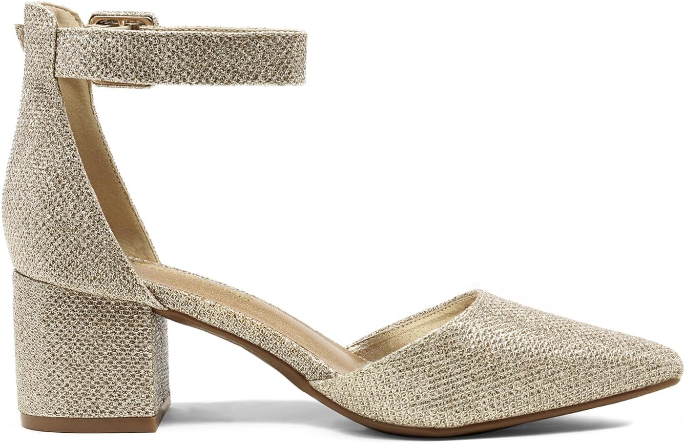 DREAM PAIRS ANNEE Pointed Toe Low Chunky Heels Pump Shoes - Image 4