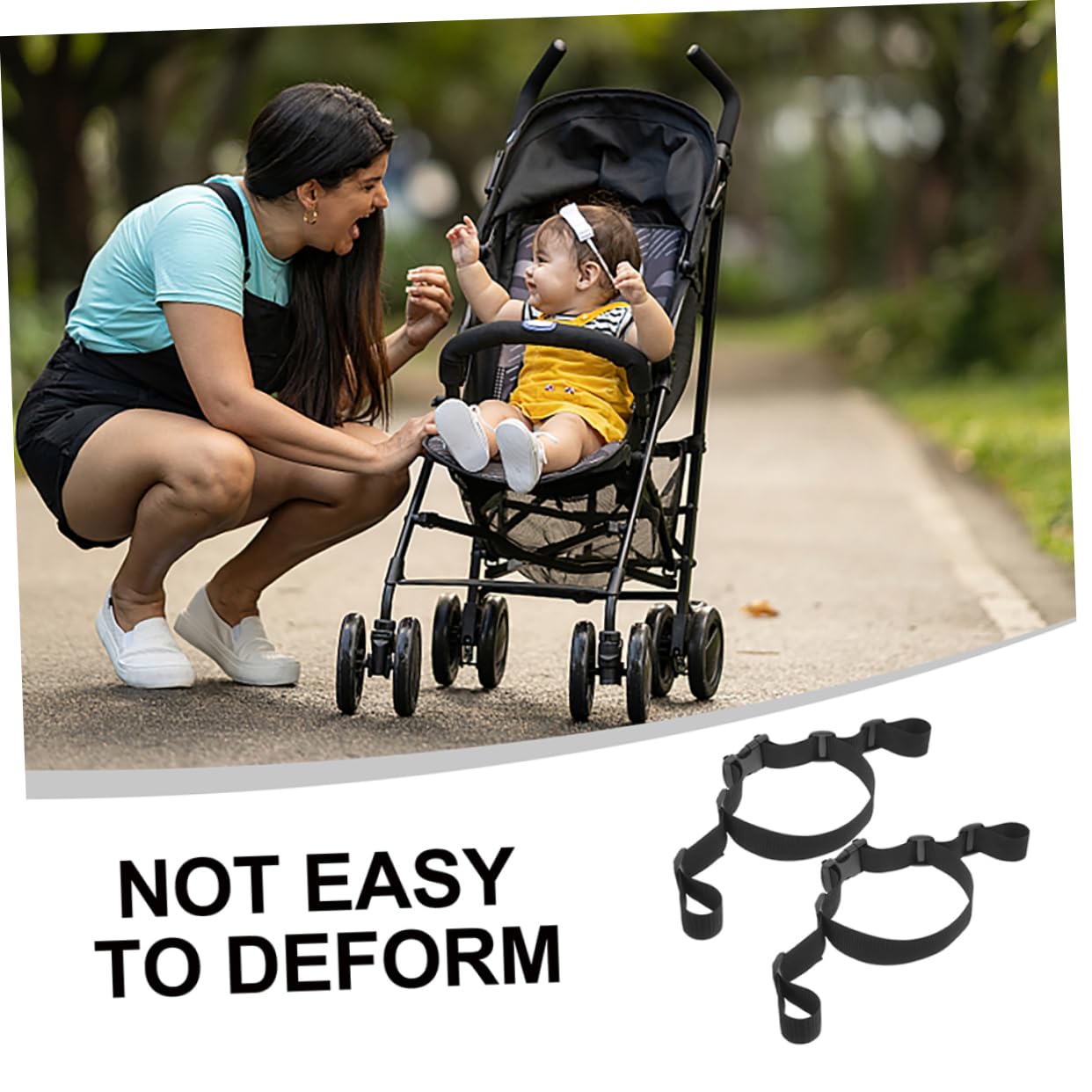 Yardwe 3Pcs Safety Harness Straps for High Chairs Replacement Straps with Double Locking System Enhanced Security for Stroller and High Chair Use Black