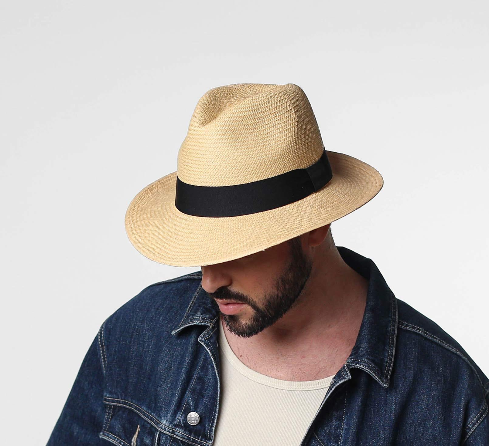 Authentique Chapeau Panama, tressage Traditionnel en Équateur Large Bord, Homme ou Femme Havana Fedora