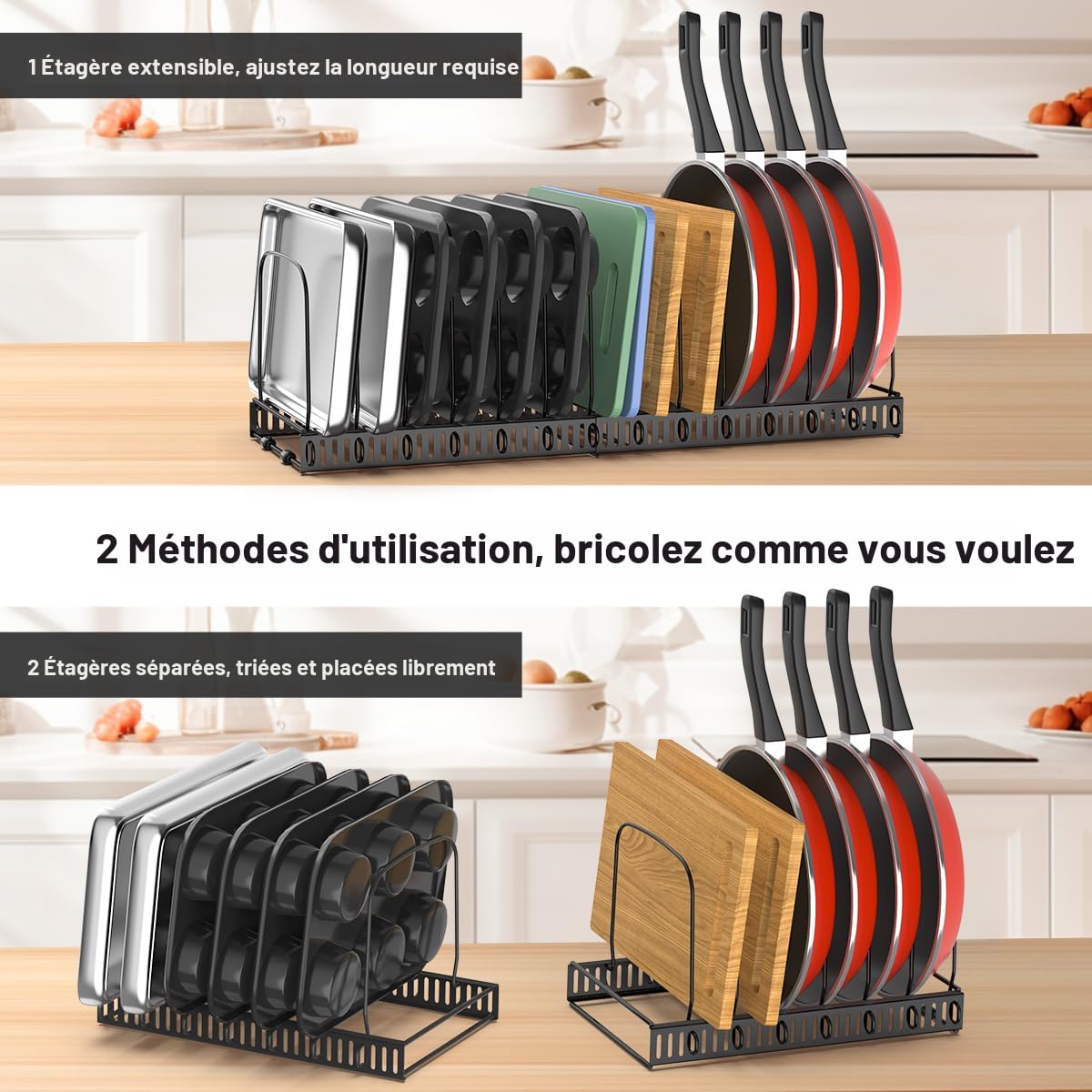 17 Stories Ensemble De 4 Tablettes De Rangement Pour Armoire De Cuisine, étagère à épices