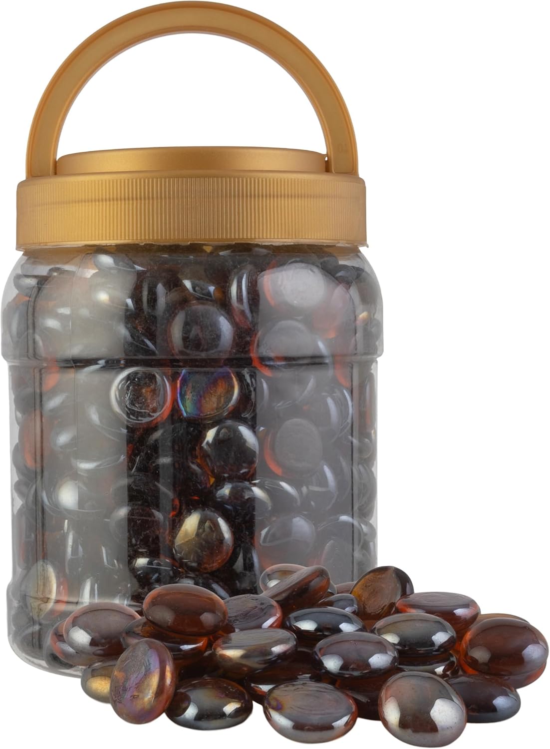 Pure Garden 10lb Fire Pit Glass Rocks, Amber