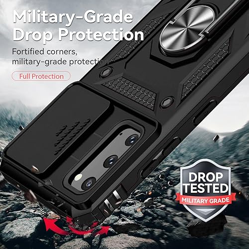 Miniatura 6 de Funda para Samsung Galaxy S20 (no compatible con Galaxy S20 FE), con cubierta deslizante para cámara y protector de pantalla de TPU flexible